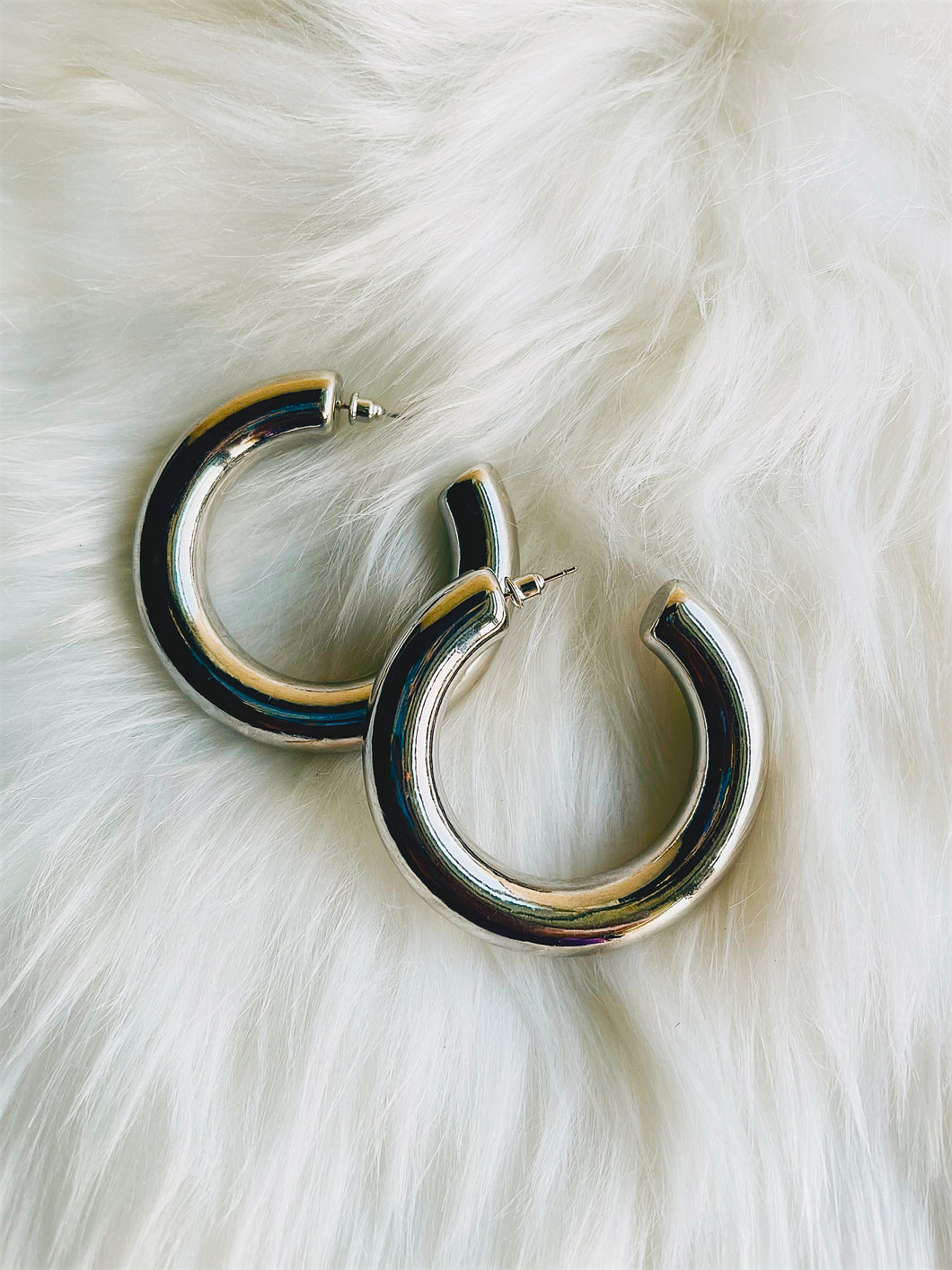 Bold silver hoops