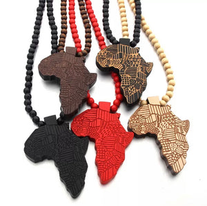 Rosary Wooden African Necklace (Unisex) Ivory