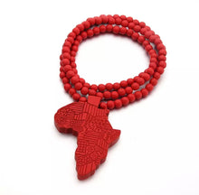 Load image into Gallery viewer, Rosary Wooden African Necklace (Unisex) Red
